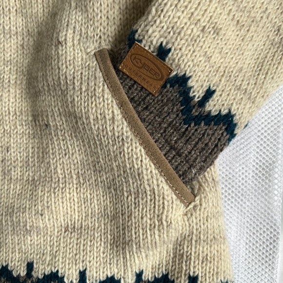 Kyber Outerwear Sweater Jacket Wool Knit Hood Feece Lined Size L Full Zipper - Picture 5 of 7